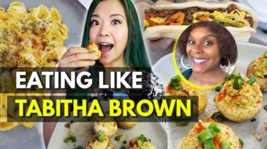 I Ate Like TABITHA BROWN~ Carrot Hot Dogs?! Vegan Devilled Eggs, Vegan Mac & Cheese!