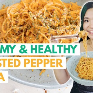 CREAMY ROASTED PEPPER PASTA RECIPE (Vegan & SUPER EASY!) / Cook With Me