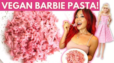 VEGAN BARBIE PASTA 💖 (How to Make Creamy Pink Pasta VEGAN & dairy-free)