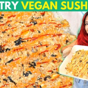 TikTok Viral SUSHI BAKE but VEGAN & Fish-Free ❤️ MUST TRY RECIPE!