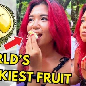 Trying DURIAN (World's Stinkiest Fruit) For the FIRST TIME 😳 (Thailand 🇹🇭 Vegan Food Tour Vlog)
