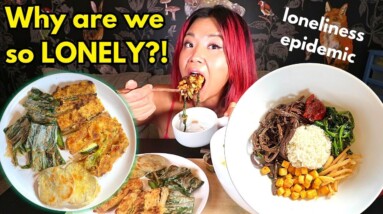 Home Cooked Korean Food MUKBANG (Vegan) & Loneliness Epidemic (Why are we so lonely?)