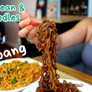 Let's EAT this COMBO: Spicy Fire Noodles & Black Bean Noodles! #mukbang | Munching Mondays Ep.130