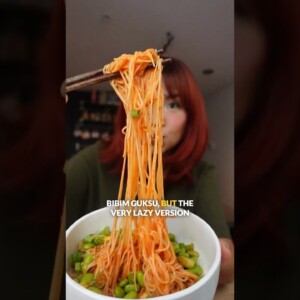LAZY 5 MINUTE KOREAN COLD NOODLES! #vegan
